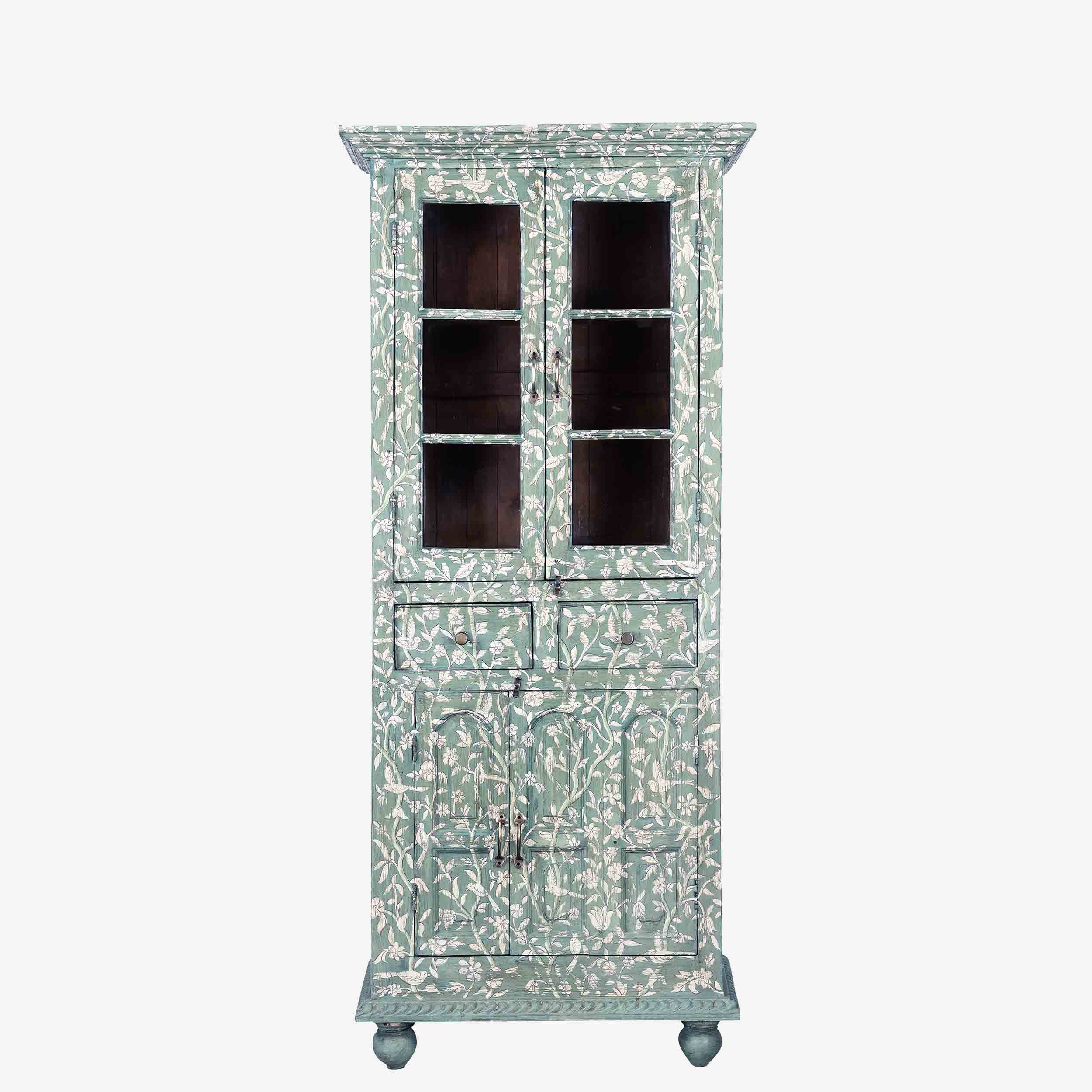The Ethereal Hand Painted Slim Antique Display Dresser