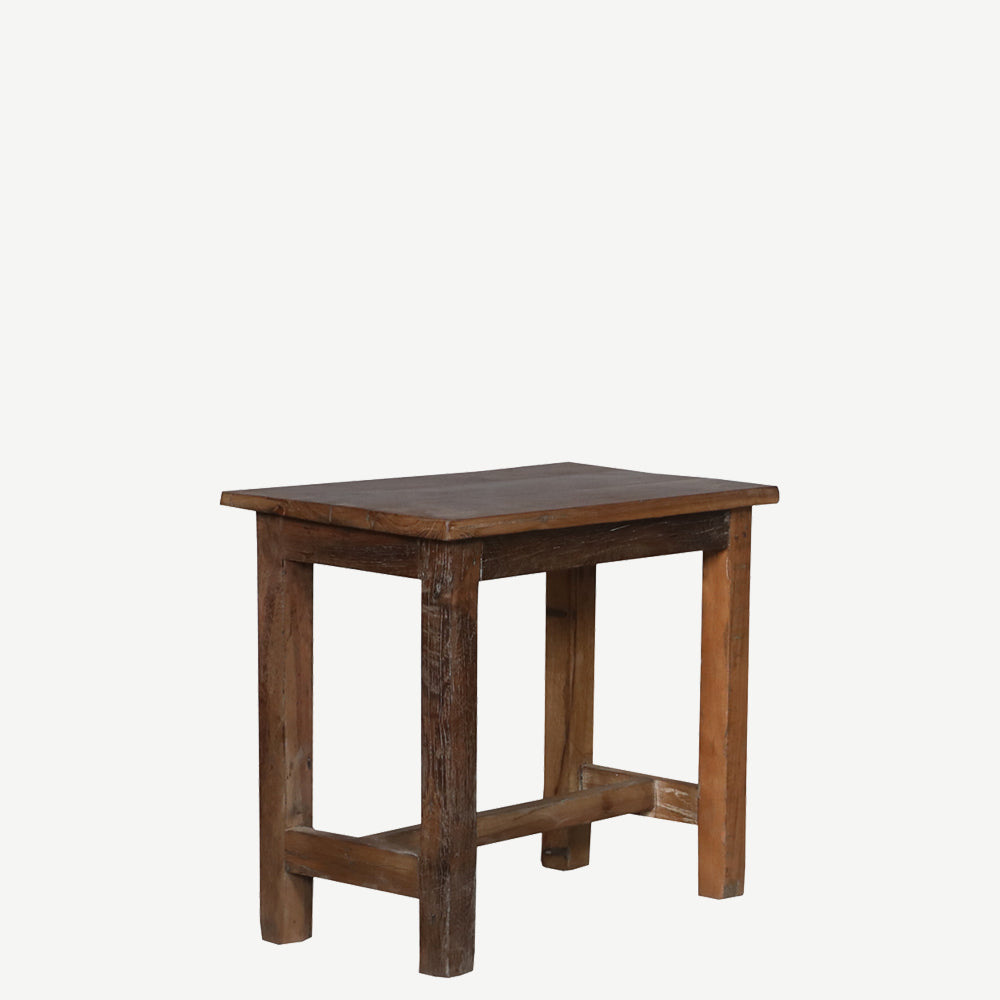 The Bailey Antique Stool in Natural Teak