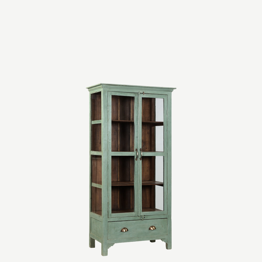The Newry Antique Mini Display Dresser in Lichen Green