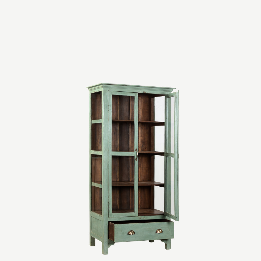 The Newry Antique Mini Display Dresser in Lichen Green