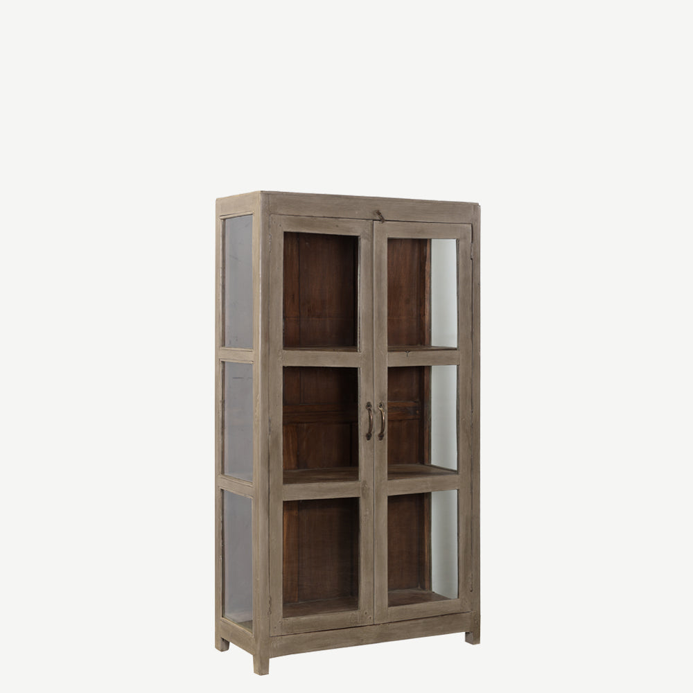 The Dingle Antique Mini Display Dresser in Estuary Grey