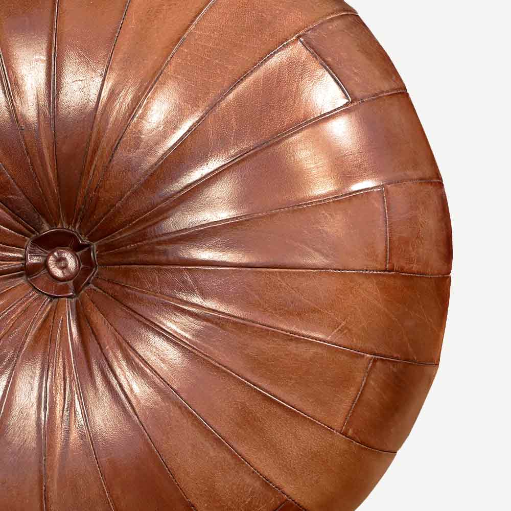 Leather Pouffe
