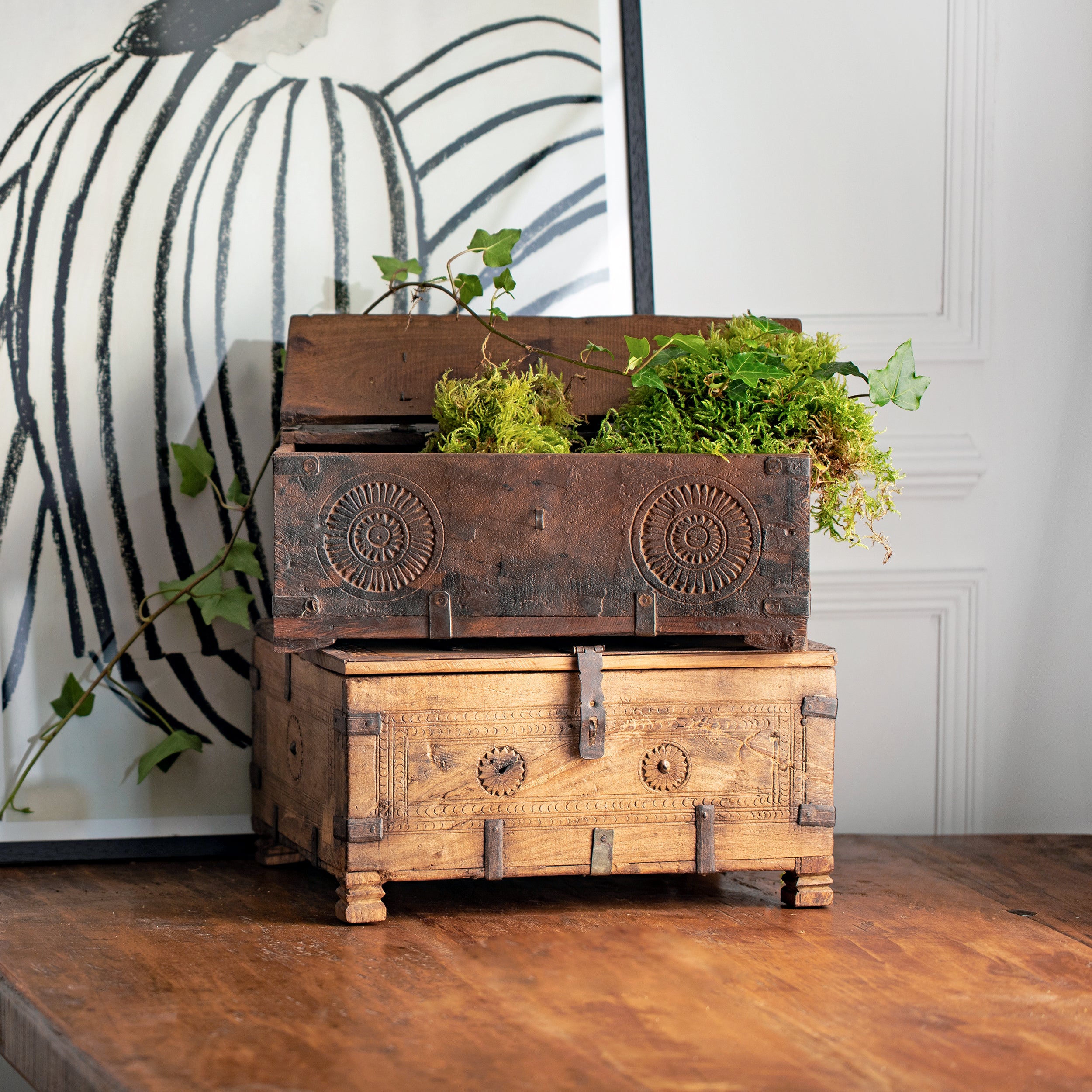 Hand Carved Antique Boxes