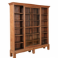 Antique teak library display cabinet with architectural cornice detailing and deep shelving—crafted in the early to mid-1800s