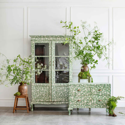 The Ethereal Hand Painted Antique Display Dresser