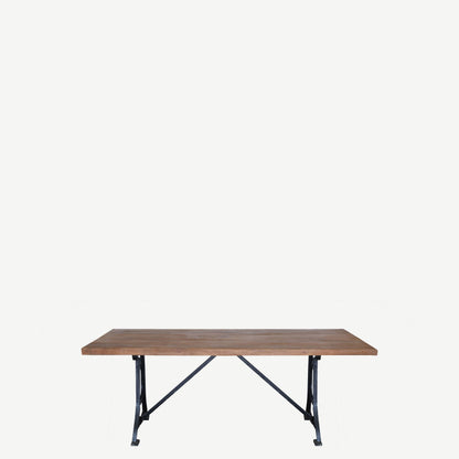 The Daley Antique Teak and Iron Long  Table