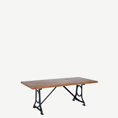 The Daley Antique Teak and Iron Long  Table