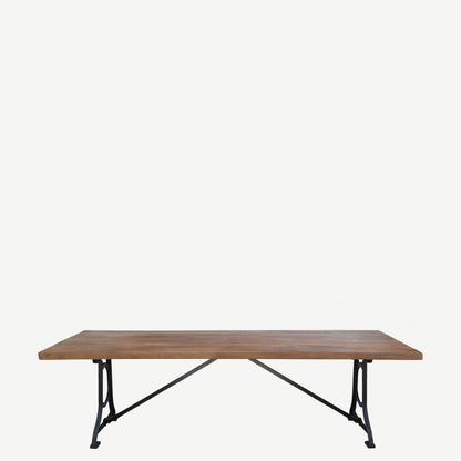 The Daley Antique Teak and Iron Long  Table