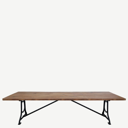The Daley Antique Teak and Iron Long  Table