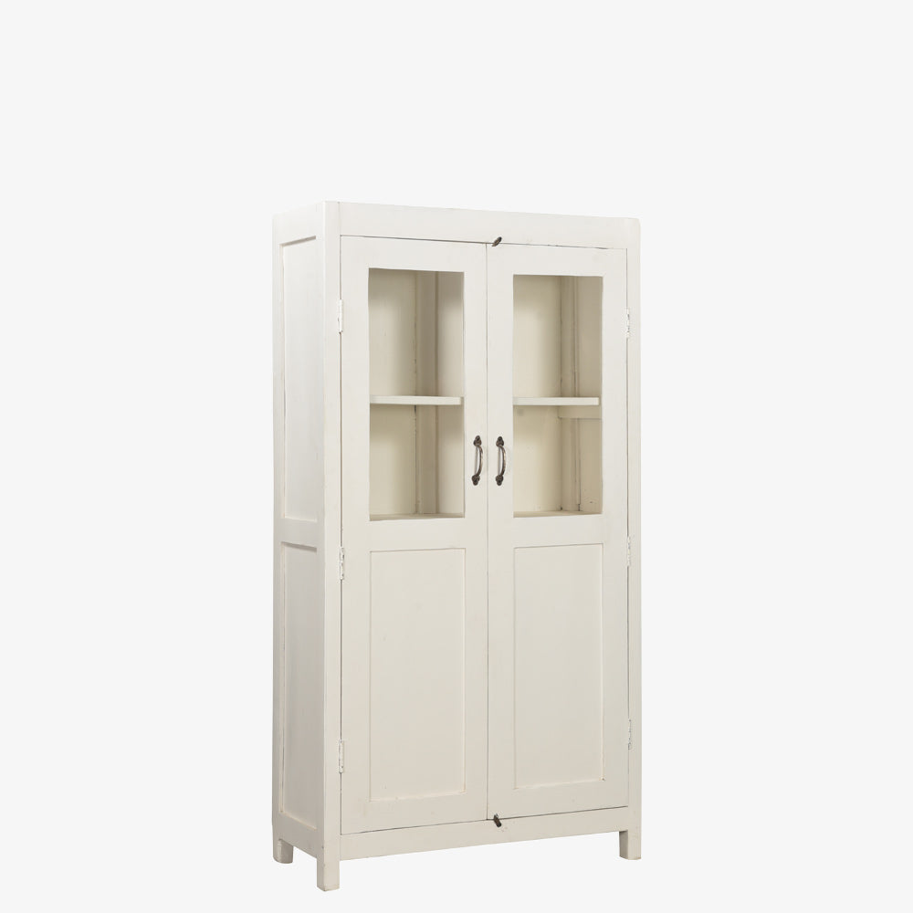 The Lyon Antique Display Dresser in Linen White