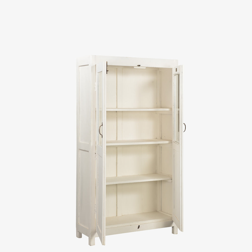 The Lyon Antique Display Dresser in Linen White