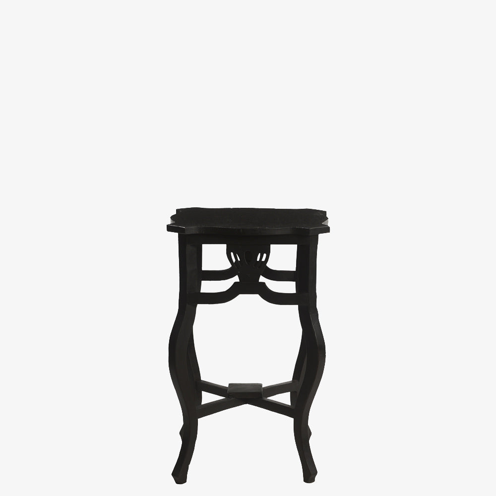 The Clover Antique Side Table in Wilde Black
