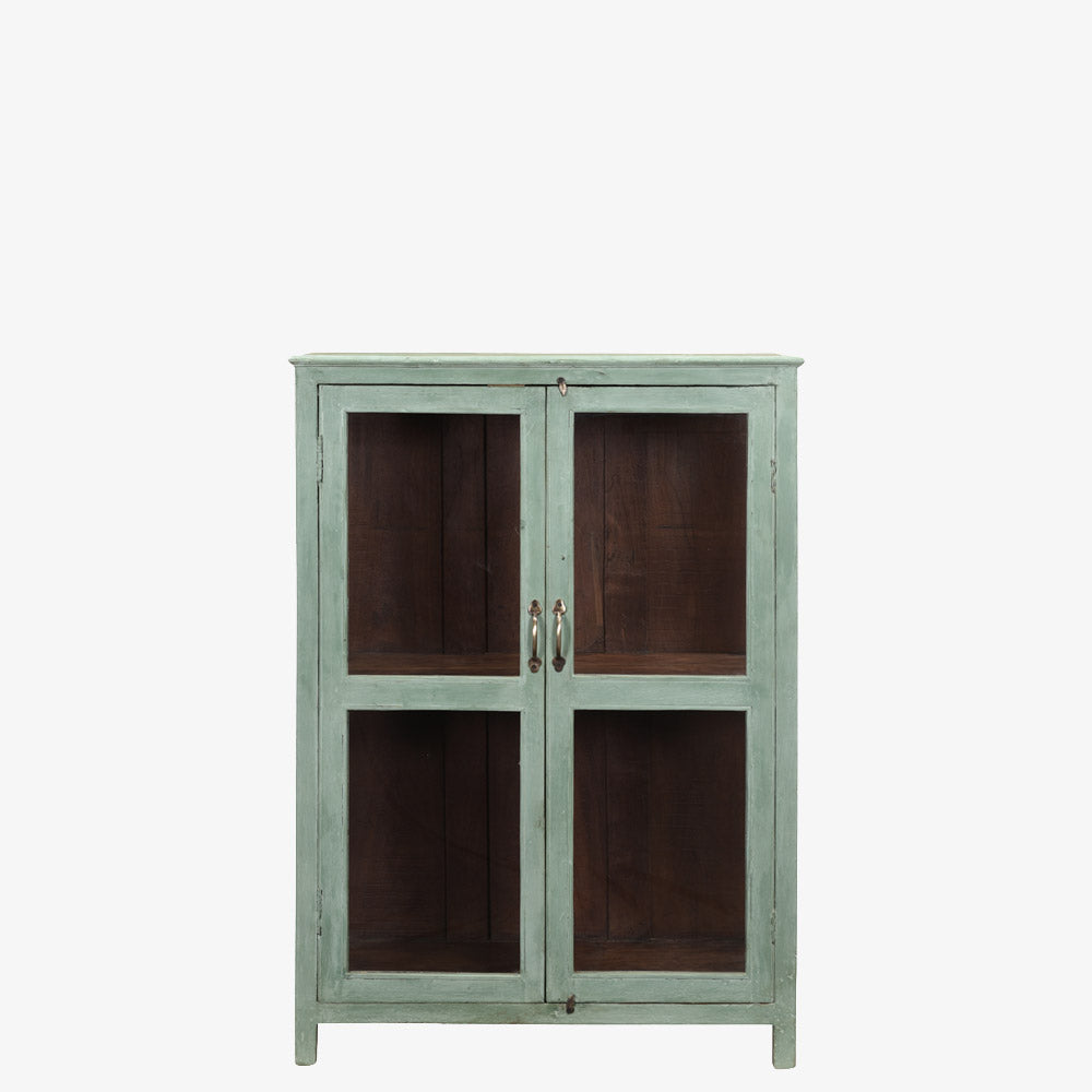 The Rua Antique Mini Display Dresser in Lichen Green