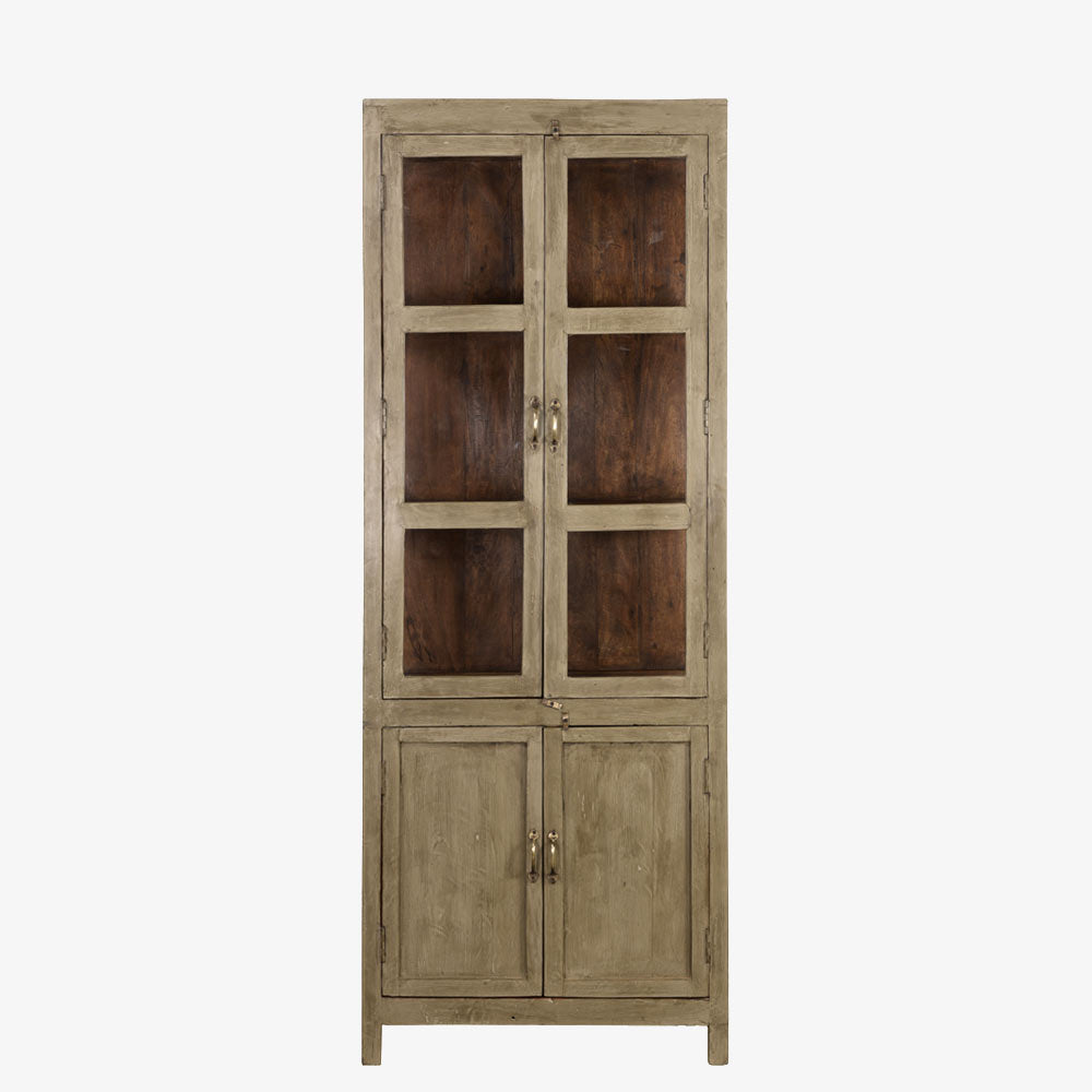 The Brack Tall Antique Display Dresser in Estuary Grey