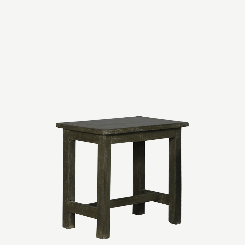 The Bailey Antique Stool in Olive Green