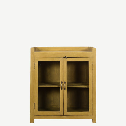 The Breaffa Antique Display Cabinet in French Afternoon Yellow