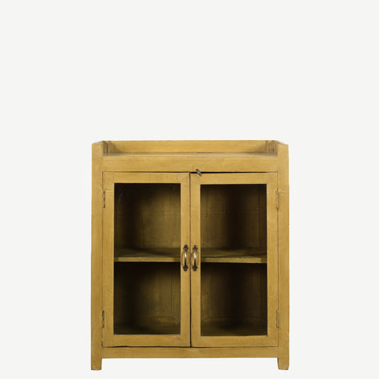 The Breaffa Antique Display Cabinet in French Afternoon Yellow