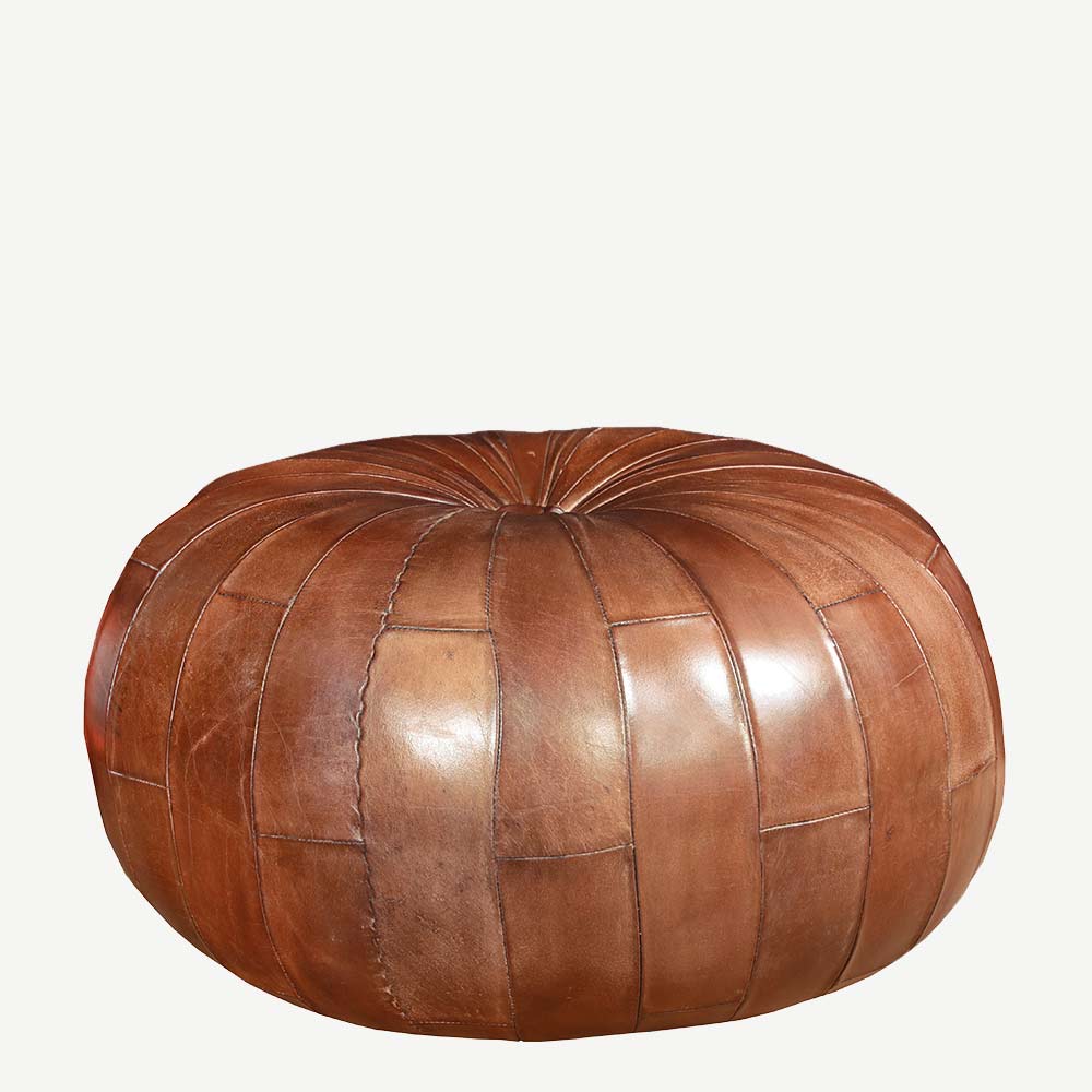 Leather Pouffe